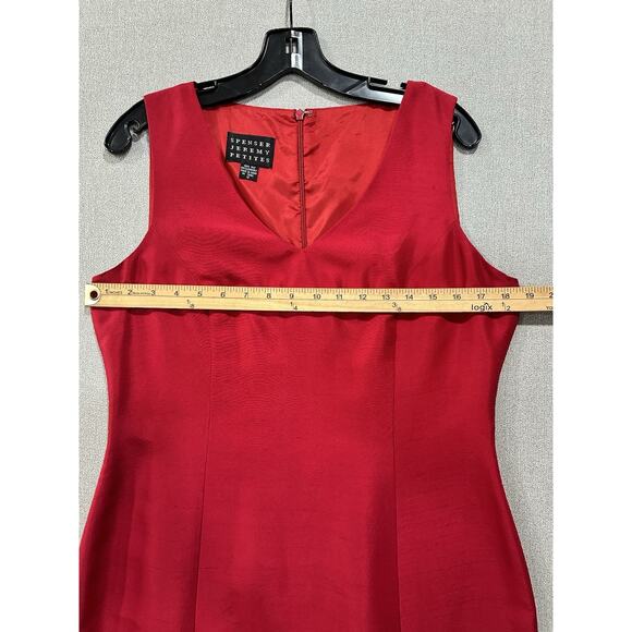 Spenser Jeremy Petites Silk Red Dress Glam Holiday Christmas Party 12 Petite Vtg - Picture 7 of 12